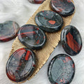 Bloodstone Jasper Worry Stone Palm Stone (841) - The Bead Shoppe