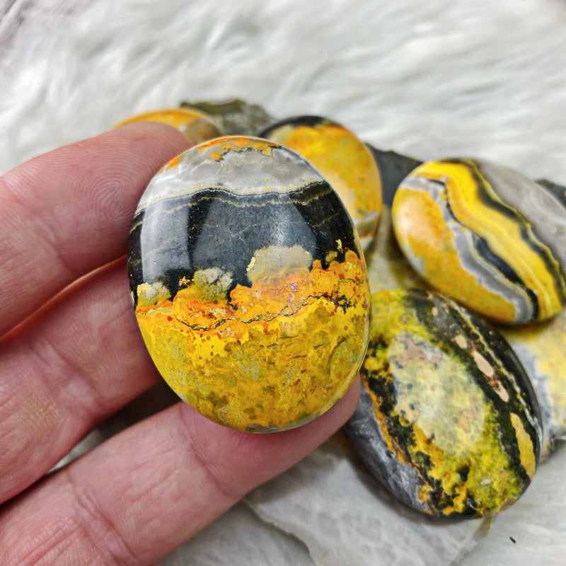 Bumblebee Jasper - Fabulous Palm Stones - The Bead N Crystal & Enclave Gems