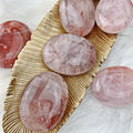 Strawberry Quartz Palm Stone (844) - The Bead Shoppe