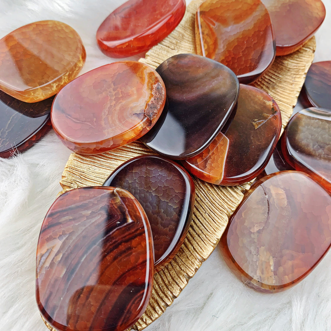 Fire Agate Palm Stone (847) - The Bead Shoppe