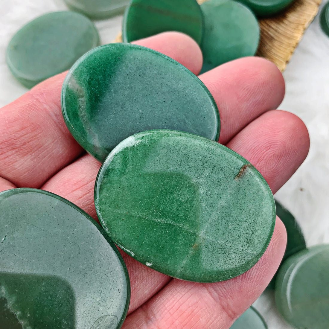 Aventurine Palm Stone (852) - The Bead Shoppe