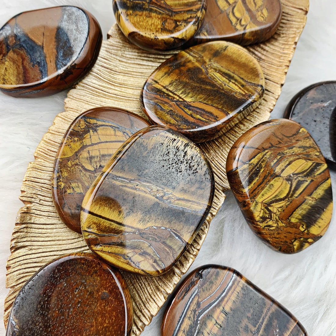 Tiger's Eye Palm Stone (854) - The Bead Shoppe