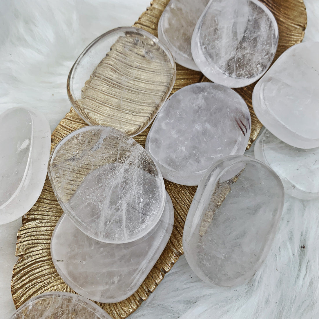 Crystal Quartz Palm Stone (856) - The Bead Shoppe