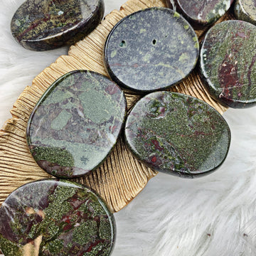 Dragon's Blood Jasper Palm Stone (857) - The Bead Shoppe