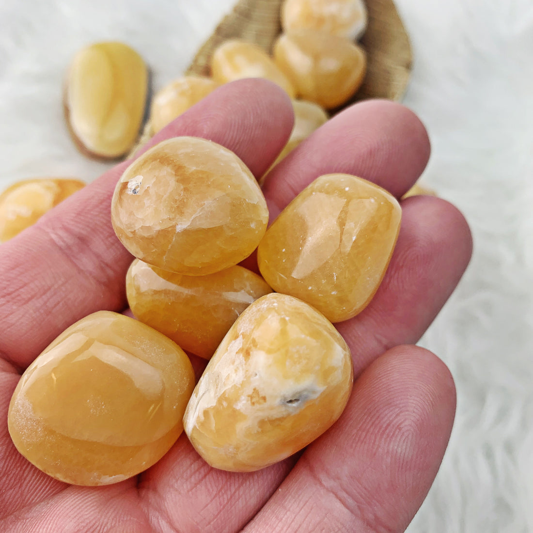 Orange Calcite Tumbled Stones (872) - The Bead Shoppe