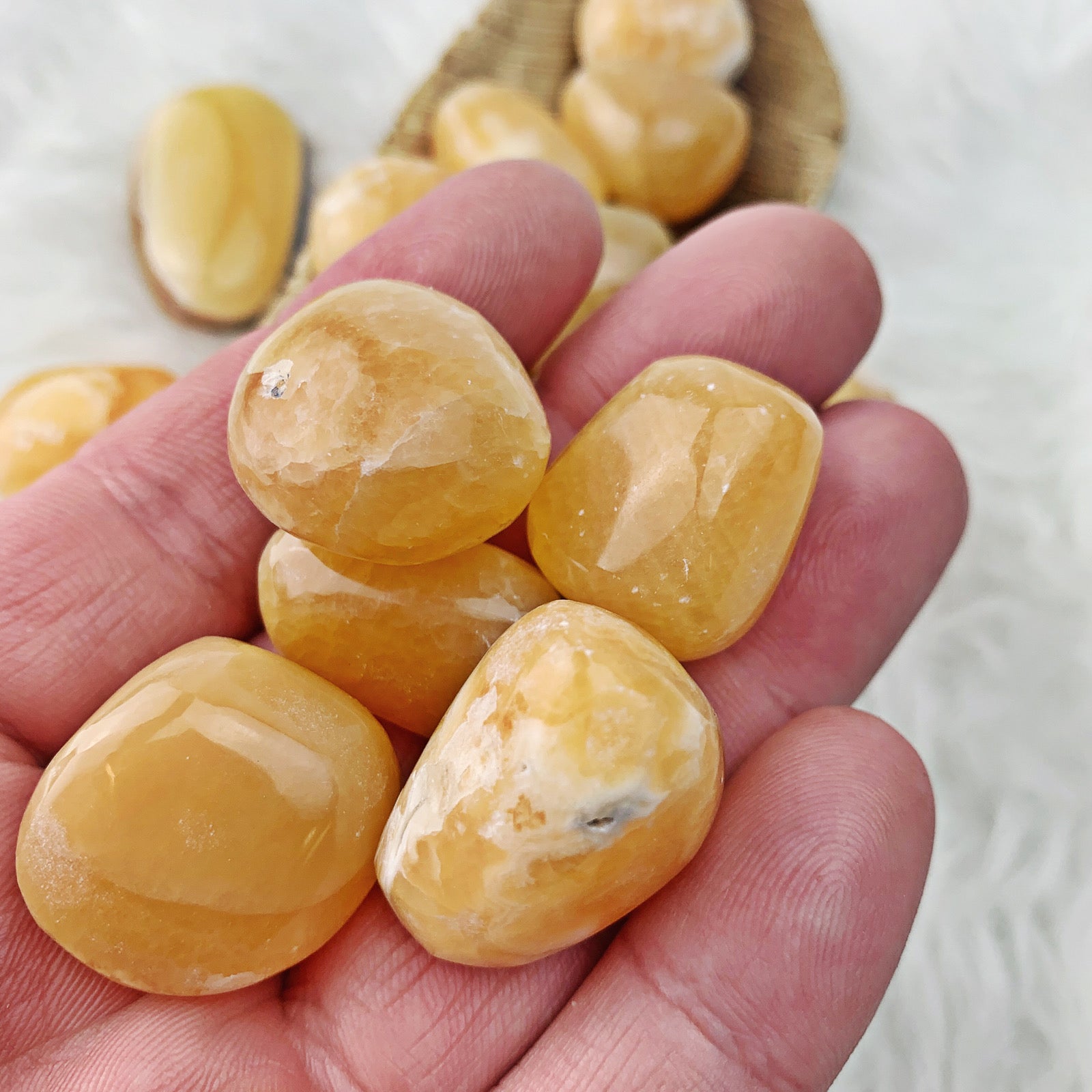 Orange Calcite Tumbled Stones (872) - The Bead Shoppe