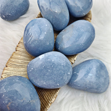 Angelite Palm Stone (873) - The Bead Shoppe