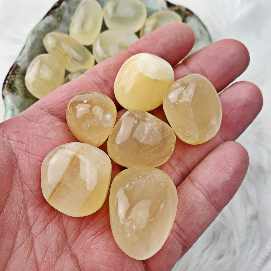 Honey Calcite Tumbled Stone (874) - The Bead Shoppe