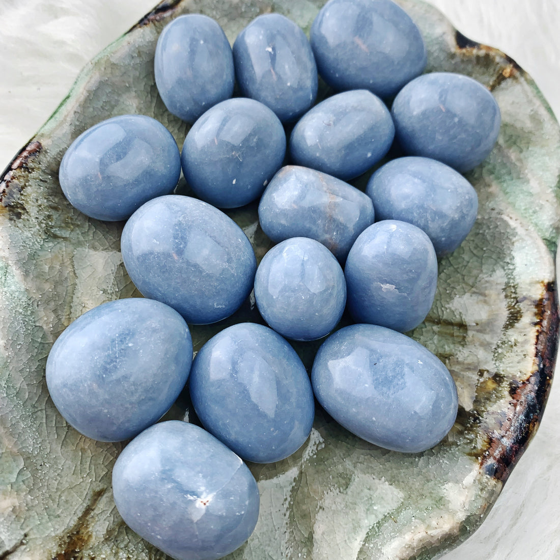 Angelite Tumbled Stone (875) - The Bead Shoppe