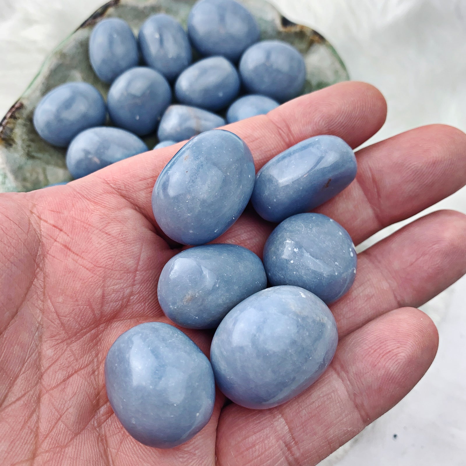 Angelite Tumbled Stone (875) - The Bead Shoppe