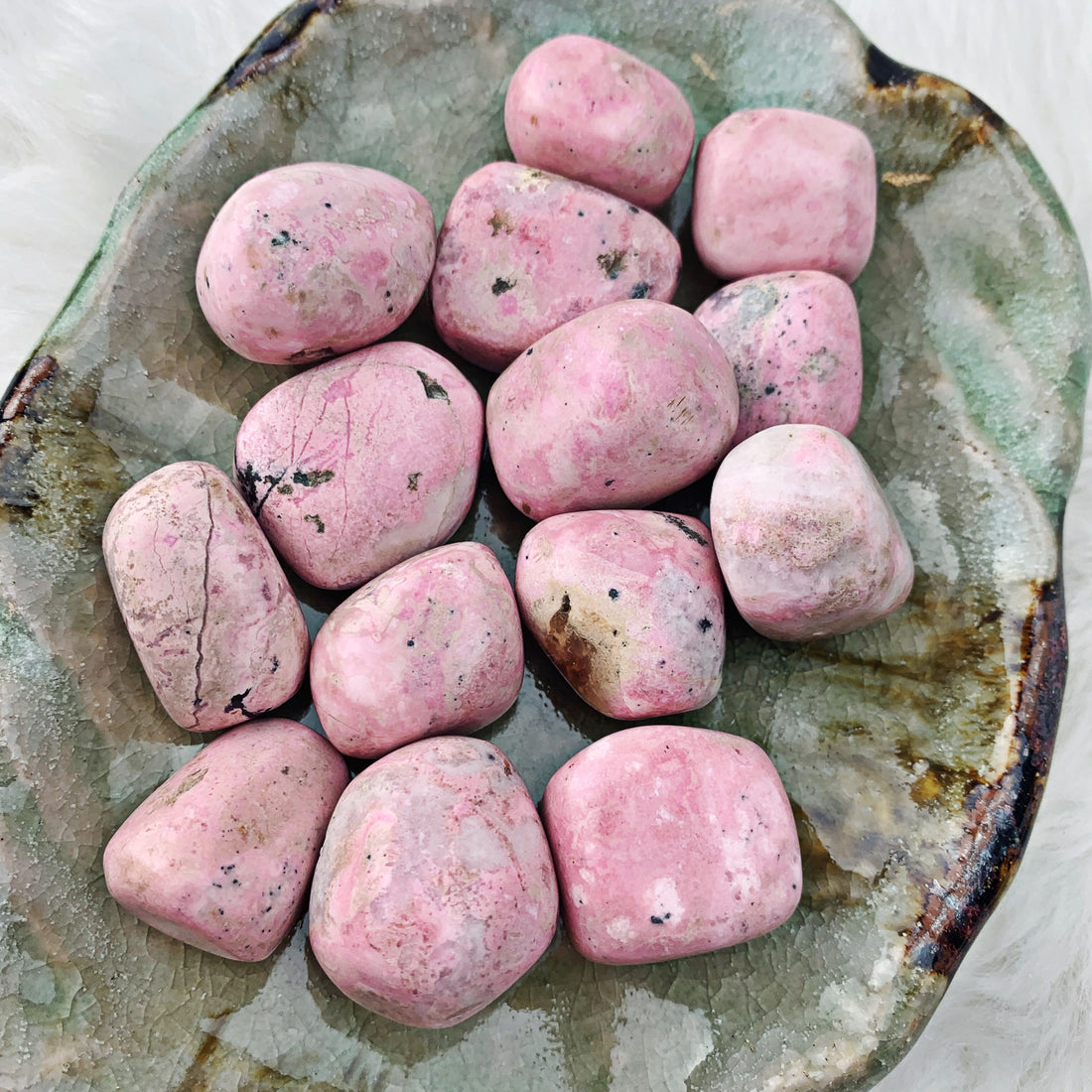 Rhodonite Tumbled Stone (876) - The Bead Shoppe