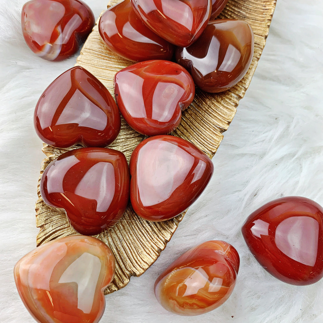 Banded Carnelian Heart (885) - The Bead Shoppe