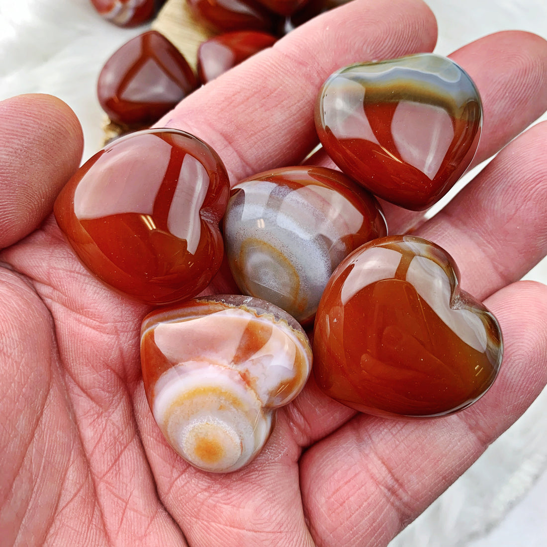 Banded Carnelian Heart (885) - The Bead Shoppe