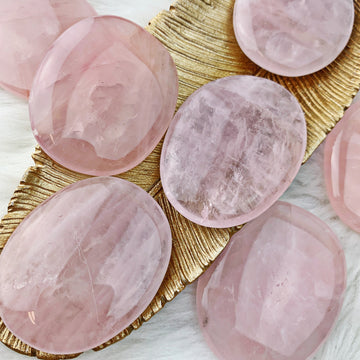 Rose Quartz Palm Stone (890) - The Bead Shoppe