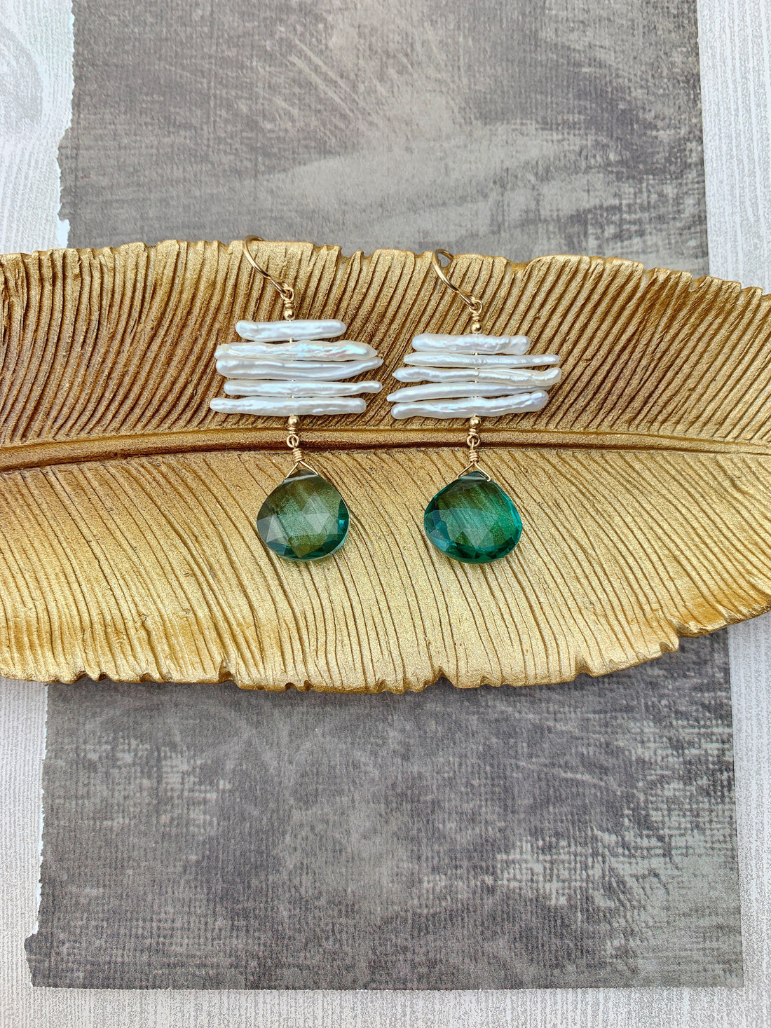 Mia Earrings - 14k Gold Filled Blue Quartz Briolette Drops - The Bead N Crystal & Enclave Gems