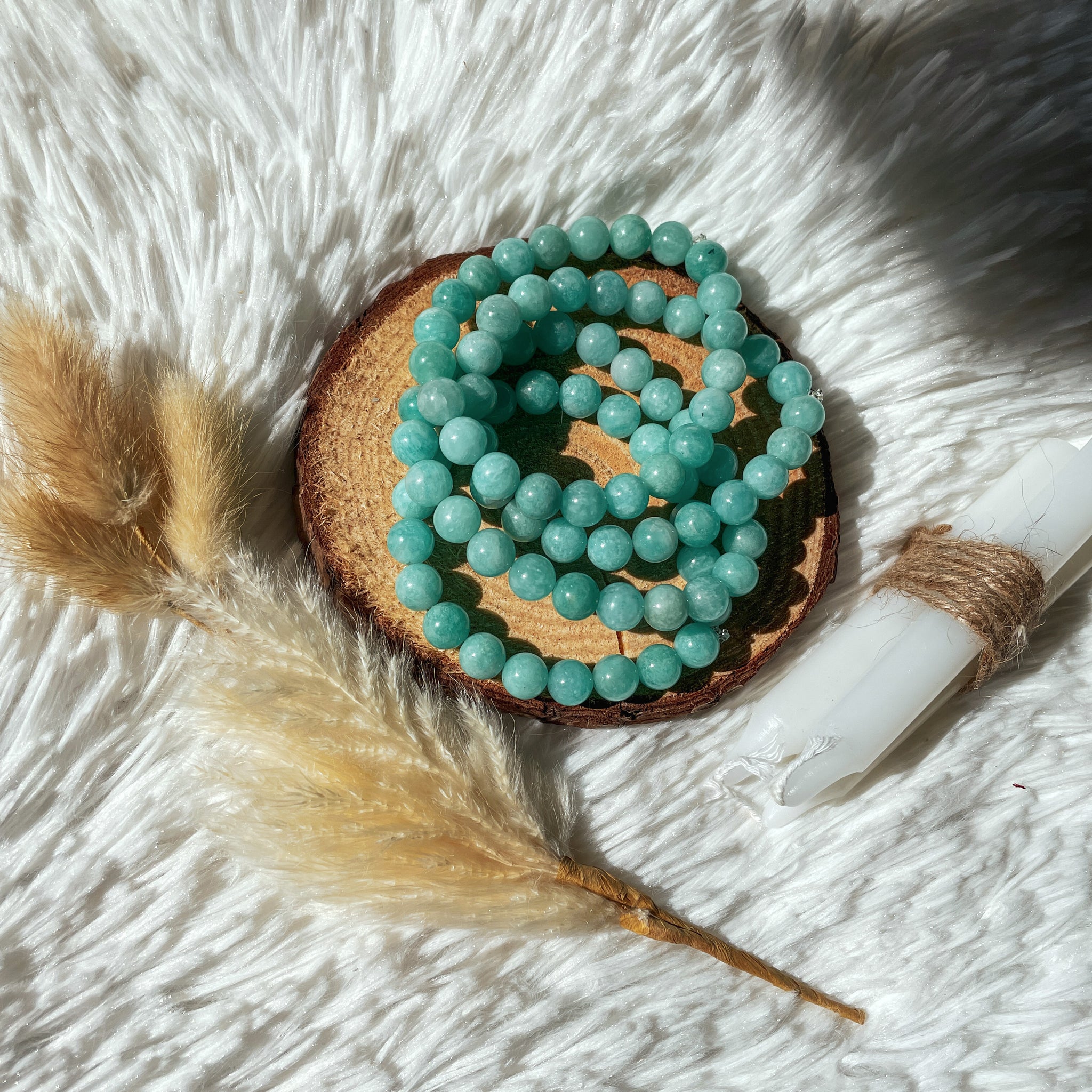 Amazonite Stretch Bracelet 8 mm - The Bead N Crystal & Enclave Gems