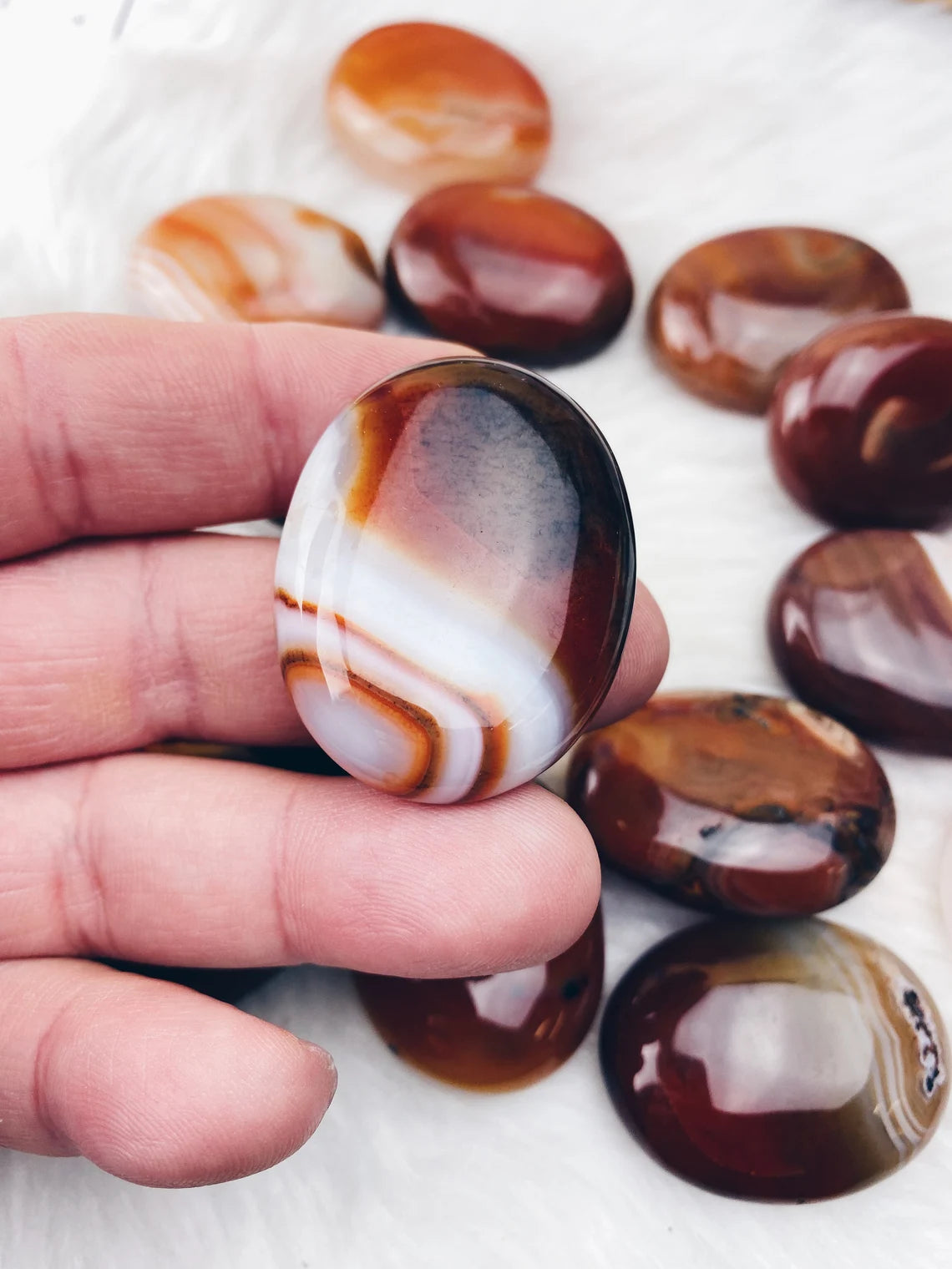 Carnelian Palm Stones - The Bead N Crystal & Enclave Gems