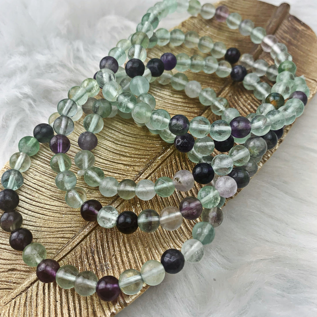 Fluorite Stretch Bracelet 6 mm - The Bead Shoppe & Enclave Gems