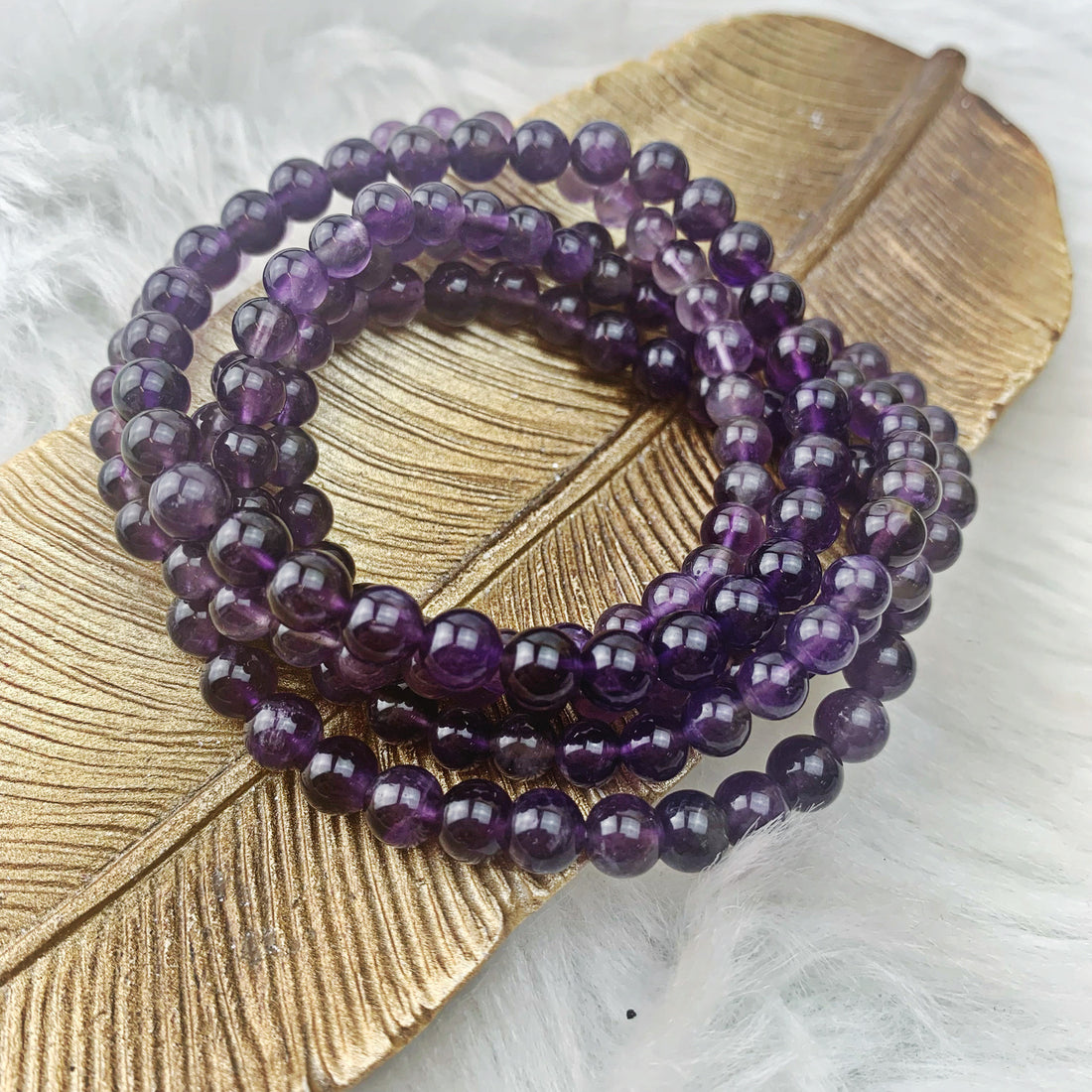 Amethyst Stretch Bracelet 6 mm - The Bead Shoppe & Enclave Gems