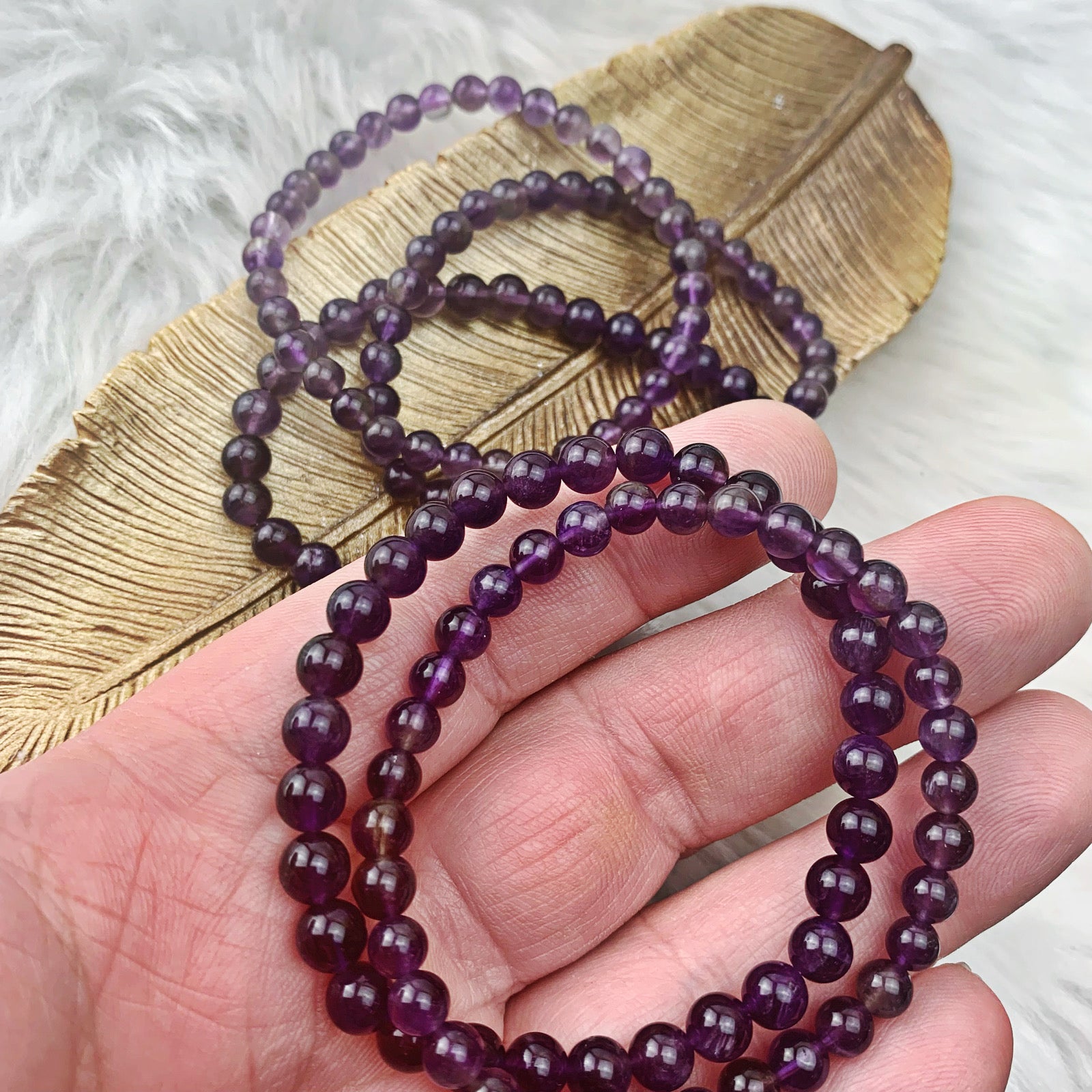 Amethyst Stretch Bracelet 6 mm - The Bead Shoppe & Enclave Gems